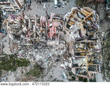 Bucha, Ukraine, War In Ukraine. Russian Army Damaged Dwelling House In Bucha, Kyiv Region On March 2