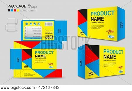 Supplements And Cosmetic Box Design, Package Design Template, Box Outline, Box Packaging Design, Lab