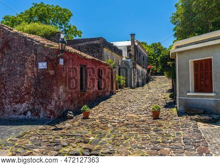 Famous Calle De Los Suspiros Or Street Of Sighs In Colonia Del Sacramento Uruguay