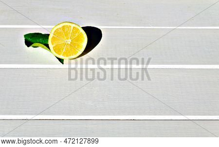 Bodegon With Lemons On A White Background To Highlight The Intense Yellow Color Of These