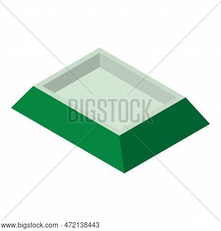 Rectangle Roof Icon Isometric Vector. Roof Of Contemporary Residential Building. Construction And Re