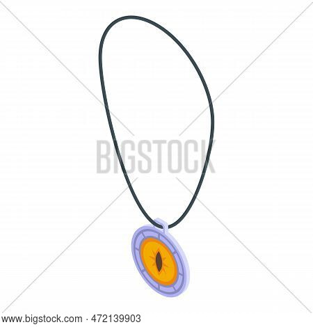 Amulet Icon Isometric Vector. Japan Magic. Hand Eye
