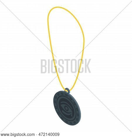 Black Amulet Icon Isometric Vector. Japan Magic. Viking Culture