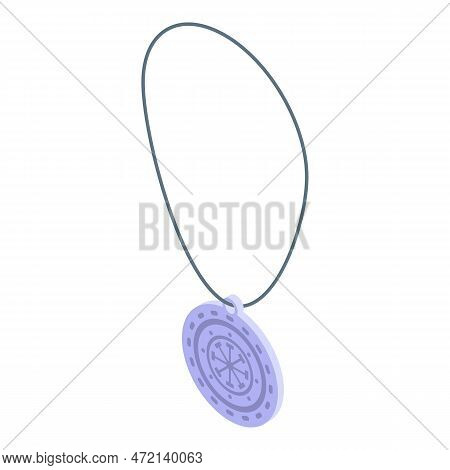 Fuji Amulet Icon Isometric Vector. Magic Design. Stone Ring