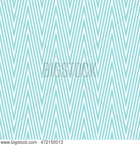 Light Blue Zigzag Seamless Pattern. Chevron Fabric Texture. Abstract Zig Zag Background. Repeating V