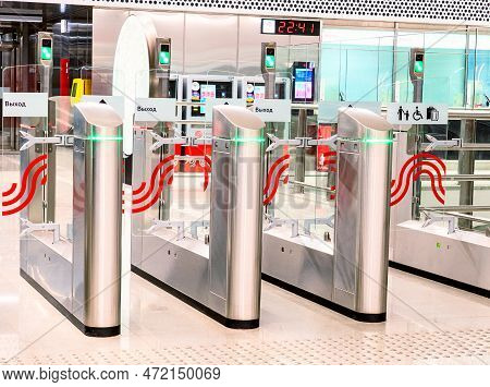 Moscow March 05, 2023, The Metro Station Of The Bolshaya Koltsevaya Metro Line Marina Grove Is Open,