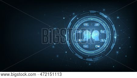 Human Chat With Ai Or Artificial Intelligence. Ai Chatbot Or Artificial Intelligence Can Communicate
