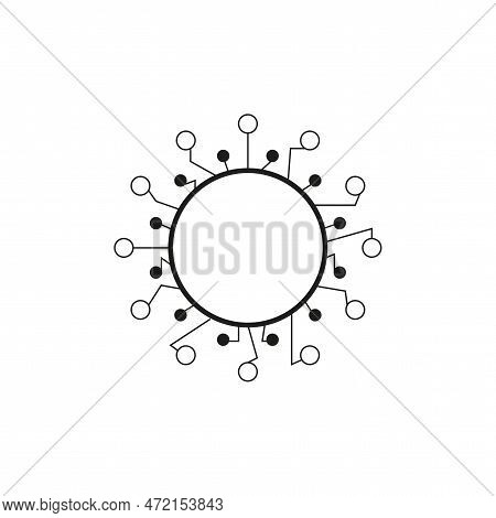 Cyber Circle Icon. Computer Tech. Vector Illustration.