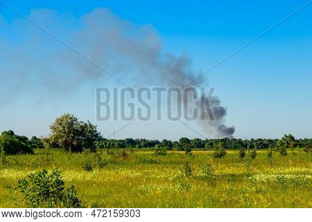 View Of Smoke After Missile Attack On Civil Objects In City Kremenchuk, Ukraine