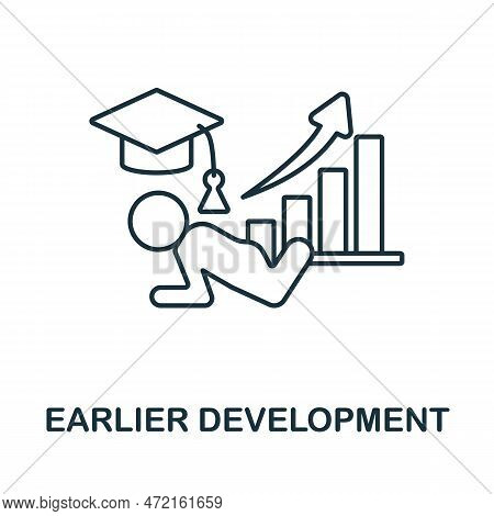 Earlier Development Line Icon. Monochrome Simple Earlier Development Outline Icon For Templates, Web