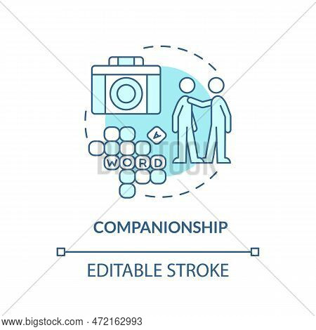 Companionship Blue Concept Icon. Personal Care And Companionship Service Abstract Idea Thin Line Ill