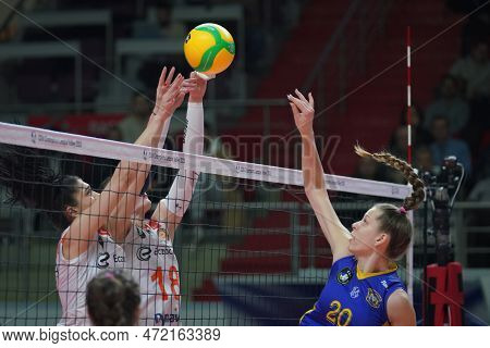 Istanbul, Turkiye - January 18, 2023: Iva Dudova In Action During Eczacibasi Dynavit Vs Vc Maritza C