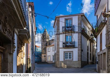 Noia, Galicia, March 1, 2023. Street In The City Of Noia, In Galicia, Spain.