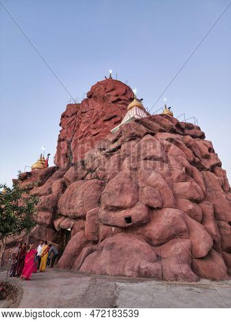 Gulbarga, India- January 18th 2023; Stock Photo Of Beautiful Vaishno Devi Temple, It Looks Like A Te