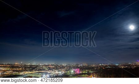 Cologne, Germany - November 10, 2022:selective Blur On A Panorama Of Cologne, An Aerial View, At Nig