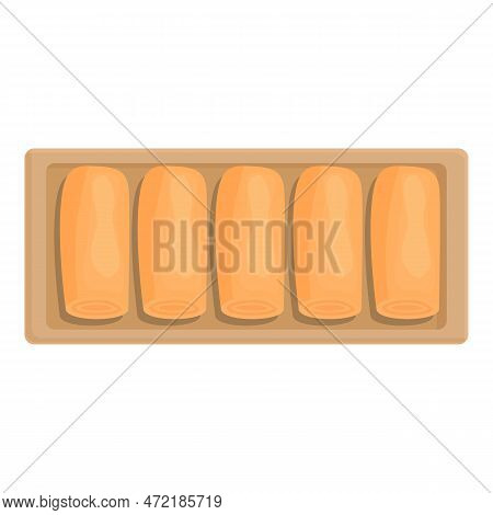 Spring Roll Icon Cartoon Vector. Food Cuisine. Menu Breakfast