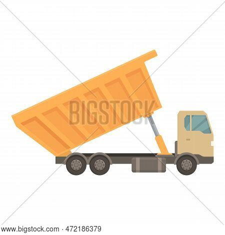 Unloading Machine Icon Cartoon Vector. Truck Construction. Car Unload
