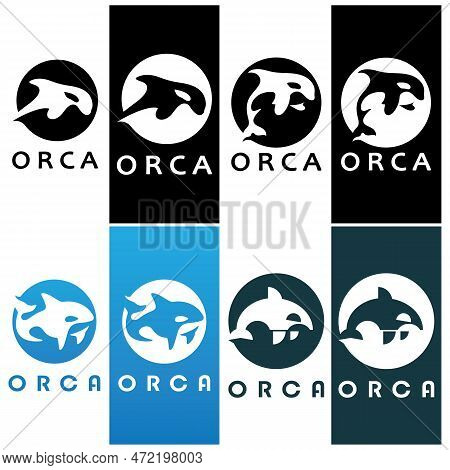 Simple Black Orca Whale Animal Illustration Logo Creative Design, Killer Whale, Underwater Animal. L