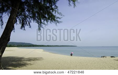 Samila praia em Songkhla, Tailândia