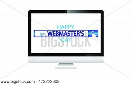 Webmasters Day Computer Monitor, Vector Art Illustration.