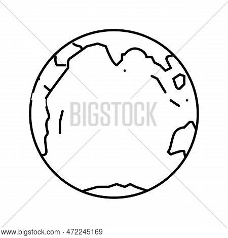 Indian Ocean Map Line Icon Vector. Indian Ocean Map Sign. Isolated Contour Symbol Black Illustration