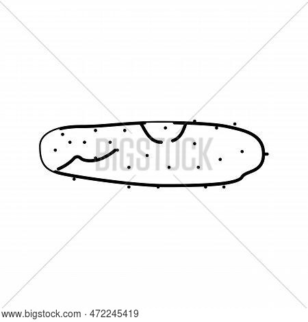 Cucumber Rotten Food Line Icon Vector. Cucumber Rotten Food Sign. Isolated Contour Symbol Black Illu