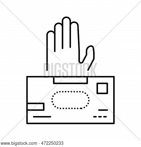 Nonlatex Gloves First Aid Line Icon Vector. Nonlatex Gloves First Aid Sign. Isolated Contour Symbol 