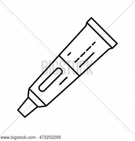 Hydrocortisone Ointment First Aid Line Icon Vector. Hydrocortisone Ointment First Aid Sign. Isolated