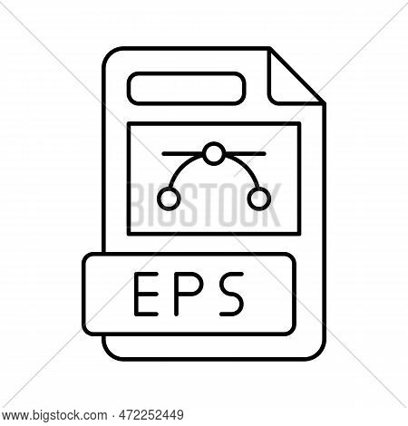Eps File Format Document Line Icon Vector. Eps File Format Document Sign. Isolated Contour Symbol Bl