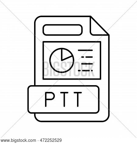 Ppt File Format Document Line Icon Vector. Ppt File Format Document Sign. Isolated Contour Symbol Bl