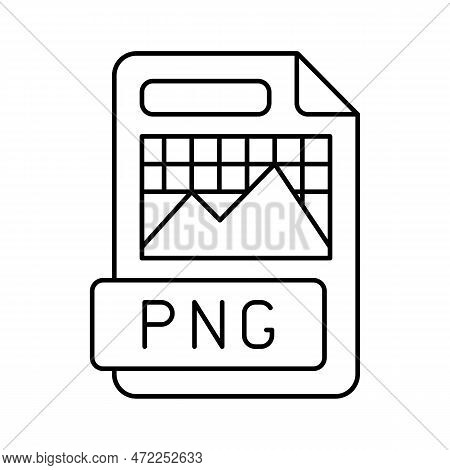 Png File Format Document Line Icon Vector. Png File Format Document Sign. Isolated Contour Symbol Bl