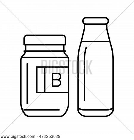 Buttermilk Product Dairy Line Icon Vector. Buttermilk Product Dairy Sign. Isolated Contour Symbol Bl