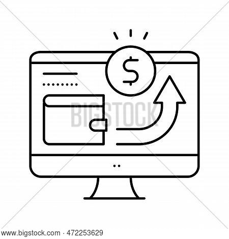 Electronic Funds Transfers Line Icon Vector. Electronic Funds Transfers Sign. Isolated Contour Symbo