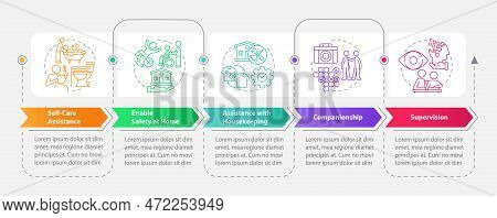 Personal Care, Assistance Rectangle Services Infographic Template. Data Visualization With 5 Steps. 