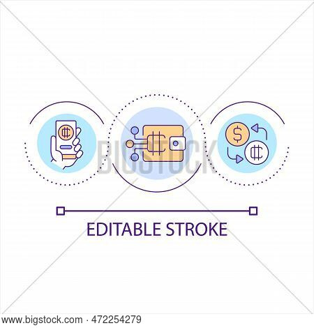 E Wallet Loop Concept Icon. Cryptocurrency Exchange Operations. Virtual Stock Market Abstract Idea T