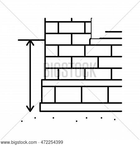 Sill Level Building Structure Line Icon Vector. Sill Level Building Structure Sign. Isolated Contour
