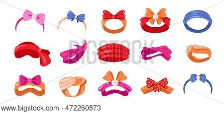 Hairbands. Cartoon Woman Fashion Hair Accessories, Girl Glamour Decorative Hairbow Headband, Trendy 