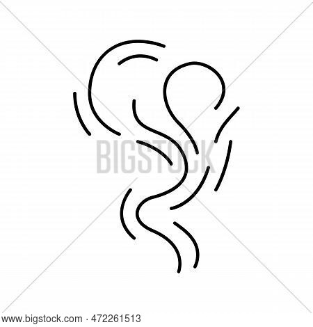 Fume Smell Line Icon Vector. Fume Smell Sign. Isolated Contour Symbol Black Illustration