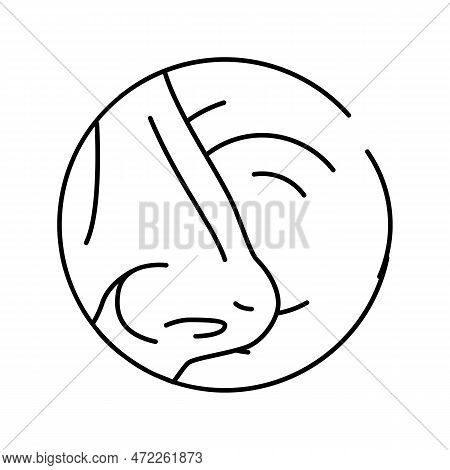 Sense Smell Line Icon Vector. Sense Smell Sign. Isolated Contour Symbol Black Illustration