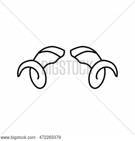 Ram Horn Animal Line Icon Vector. Ram Horn Animal Sign. Isolated Contour Symbol Black Illustration