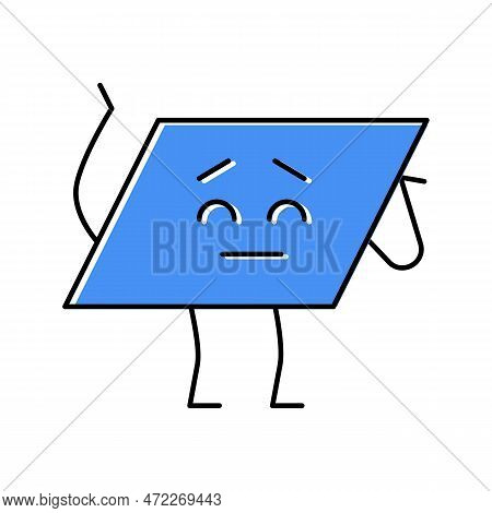 Parallelogram Geometric Shape Character Color Icon Vector. Parallelogram Geometric Shape Character S