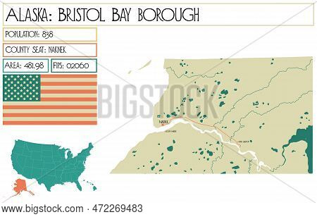 Large And Detailed Map Of Bristol Bay Borough In Alaska, Usa.