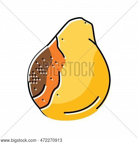 Pear Rotten Food Color Icon Vector. Pear Rotten Food Sign. Isolated Symbol Illustration