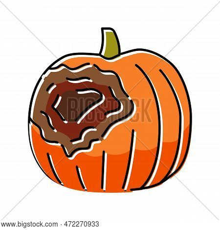 Pumpkin Rotten Food Color Icon Vector. Pumpkin Rotten Food Sign. Isolated Symbol Illustration