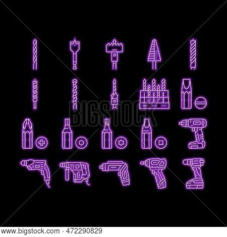 Flame Hot Fire Burn Bonfire Heat Neon Light Sign Vector. Red Danger, Light Orange, Campfire Energy F