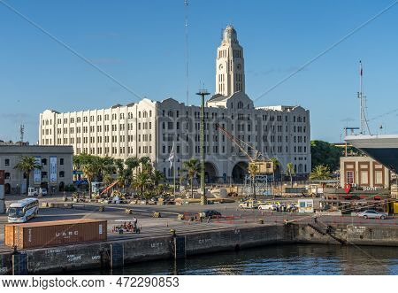 Montevideo, Uruguay - 5 February 2023: National Customs Adminstration Building In Cruise Ship Termin