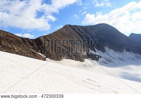 Mountain Snow And Glacier Panorama With Summit Grosser Baerenkopf In Glockner Group, Austria