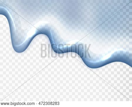 Blue Transparent Liquid Serum Isolated On Transparent Background. Cream Gel Cosmetic Flow Texture. V