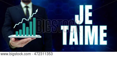 Text Showing Inspiration Je Taime. Business Approach Expressing I Love You Words In French