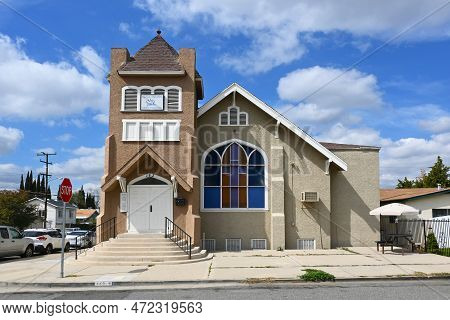 Placentia, California - 8 Mar 2023: The Church Of The Nazarene In Old Town Placentia.